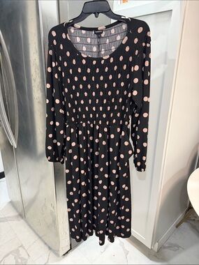 torrid Black Dress with Pink Polka Dots - Long Sleeve